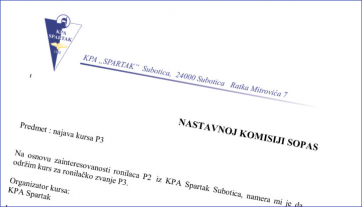 Najava kursa P3 Najava kursa P3