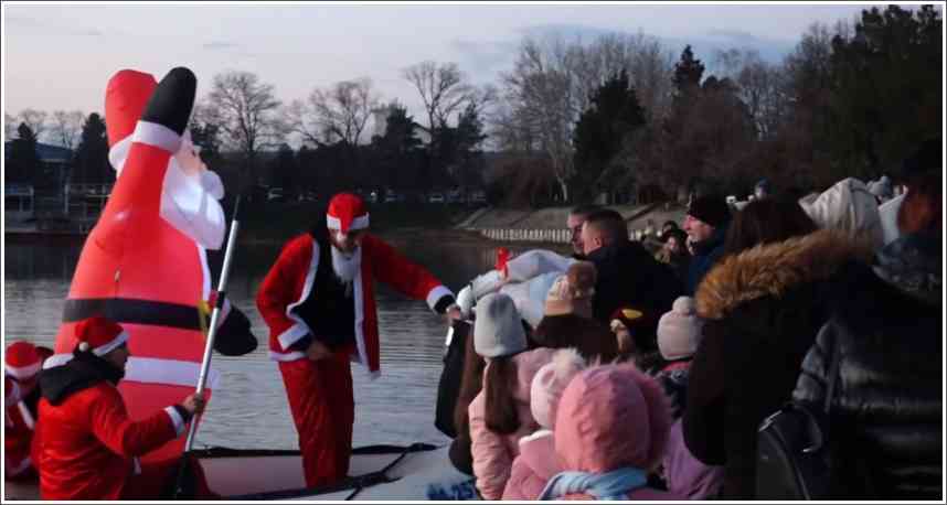 Doček podvodnog Deda Mraza na Gradskom jezeru u Beloj Crkvi 28.12.2025