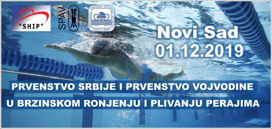 Prvenstvo Srbije i prvenstvo Vojvodine u brzinskom ronjenju i plivanju perajima, Novi Sad, 01.12.2019
