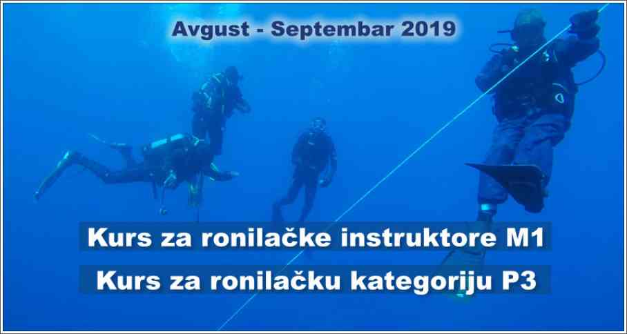 Kurs za ronilačke instruktore M1 i kurs za ronilačku kategoriju P3 Kurs za ronilačke instruktore M1 i kurs za ronilačku kategoriju P3