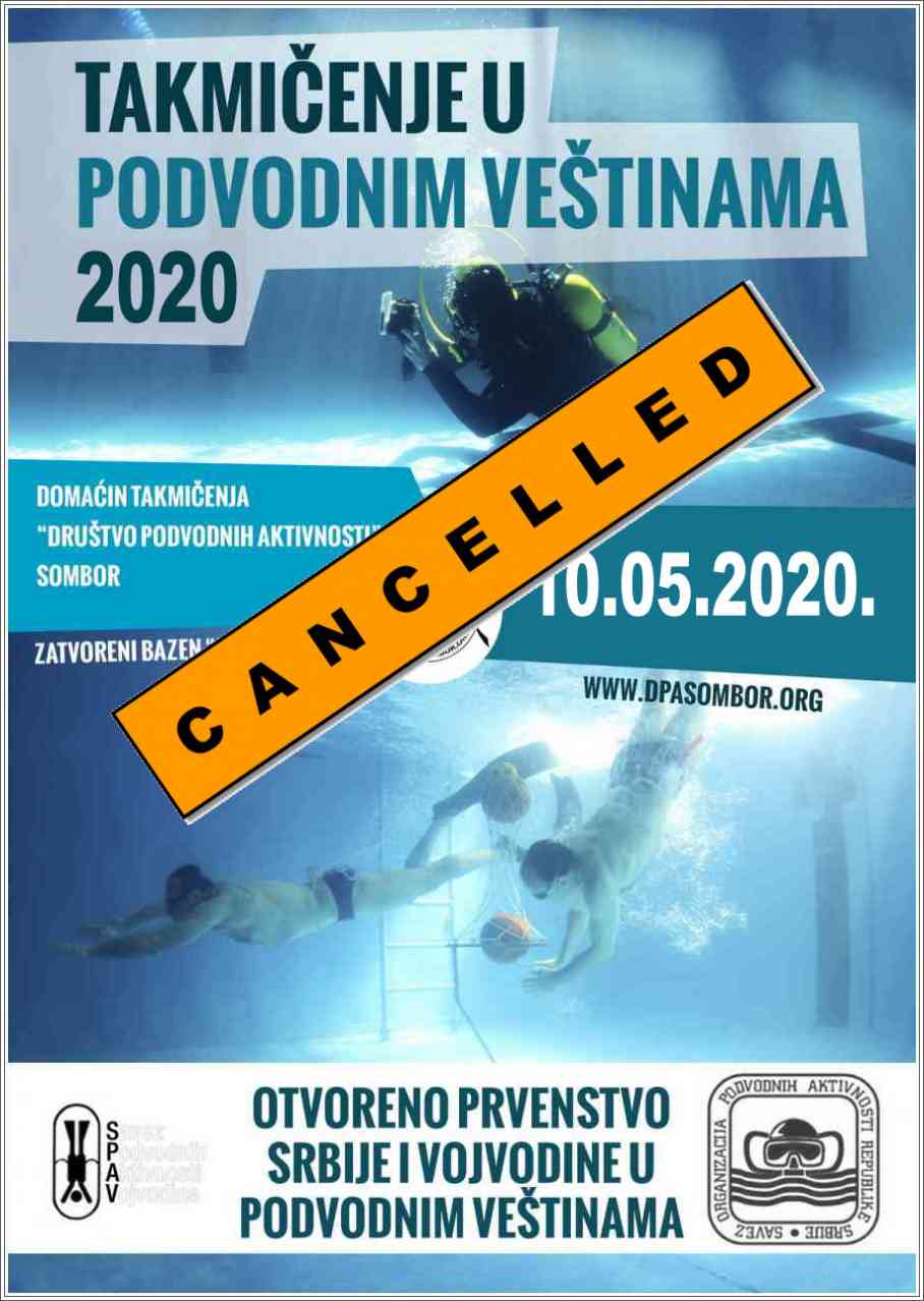 Odgođeno takmičenje - Podvodne veštine - Sombor, 10.05.2020