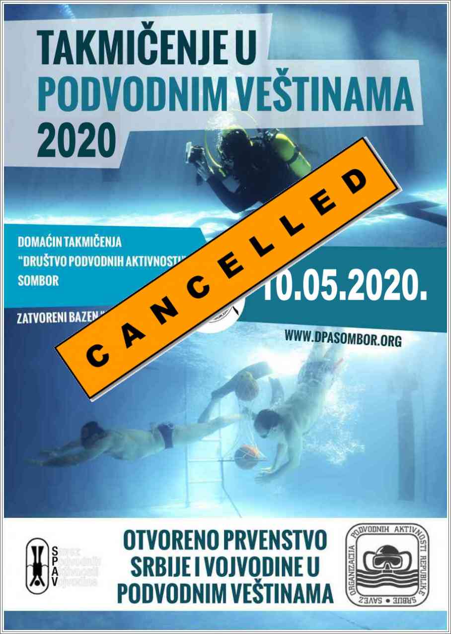 Odgođeno takmičenje - Podvodne veštine - Sombor, 10.05.2020