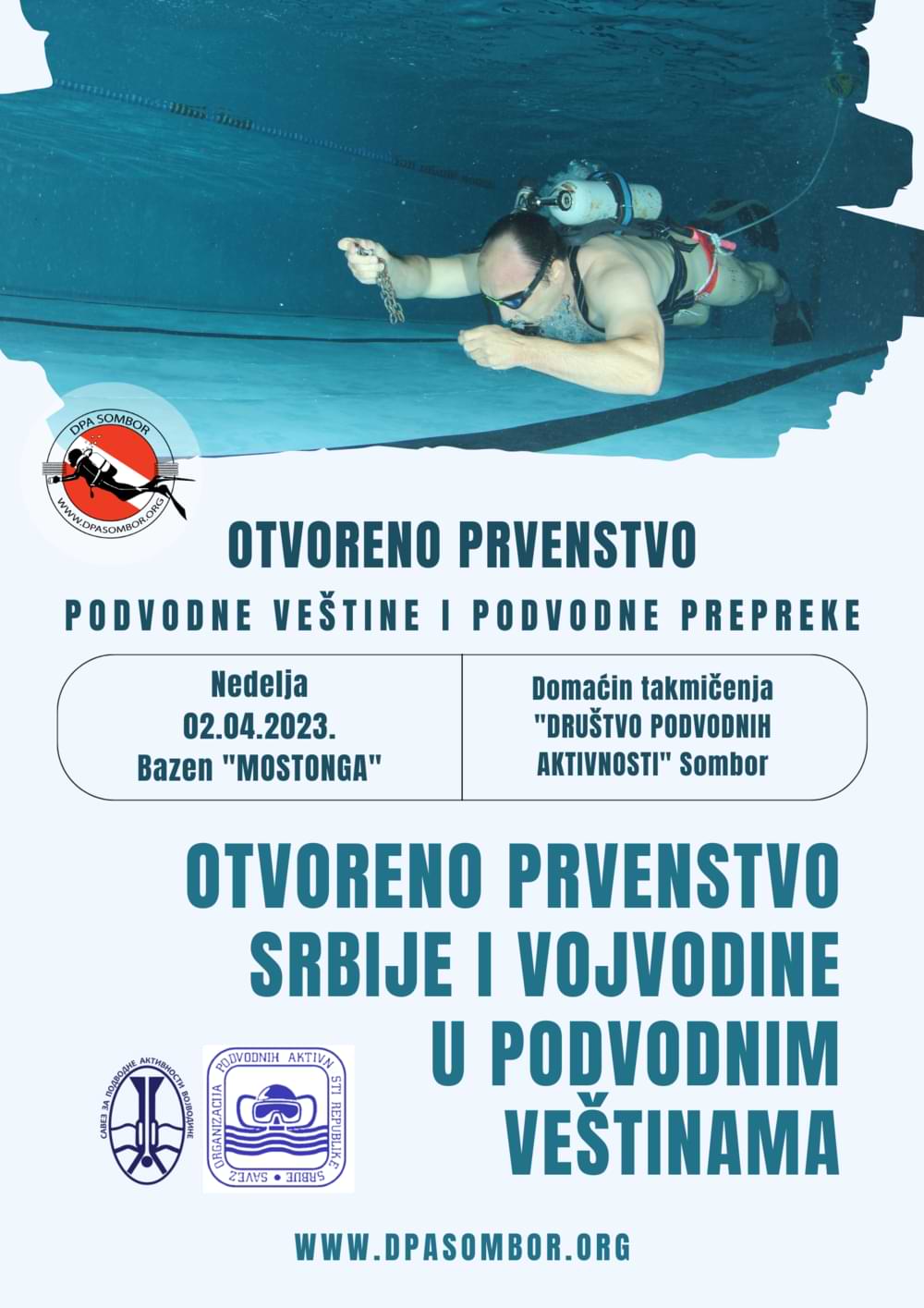 Poziv na takmičenja - Podvodne veštine - Sombor, 02.04.2023