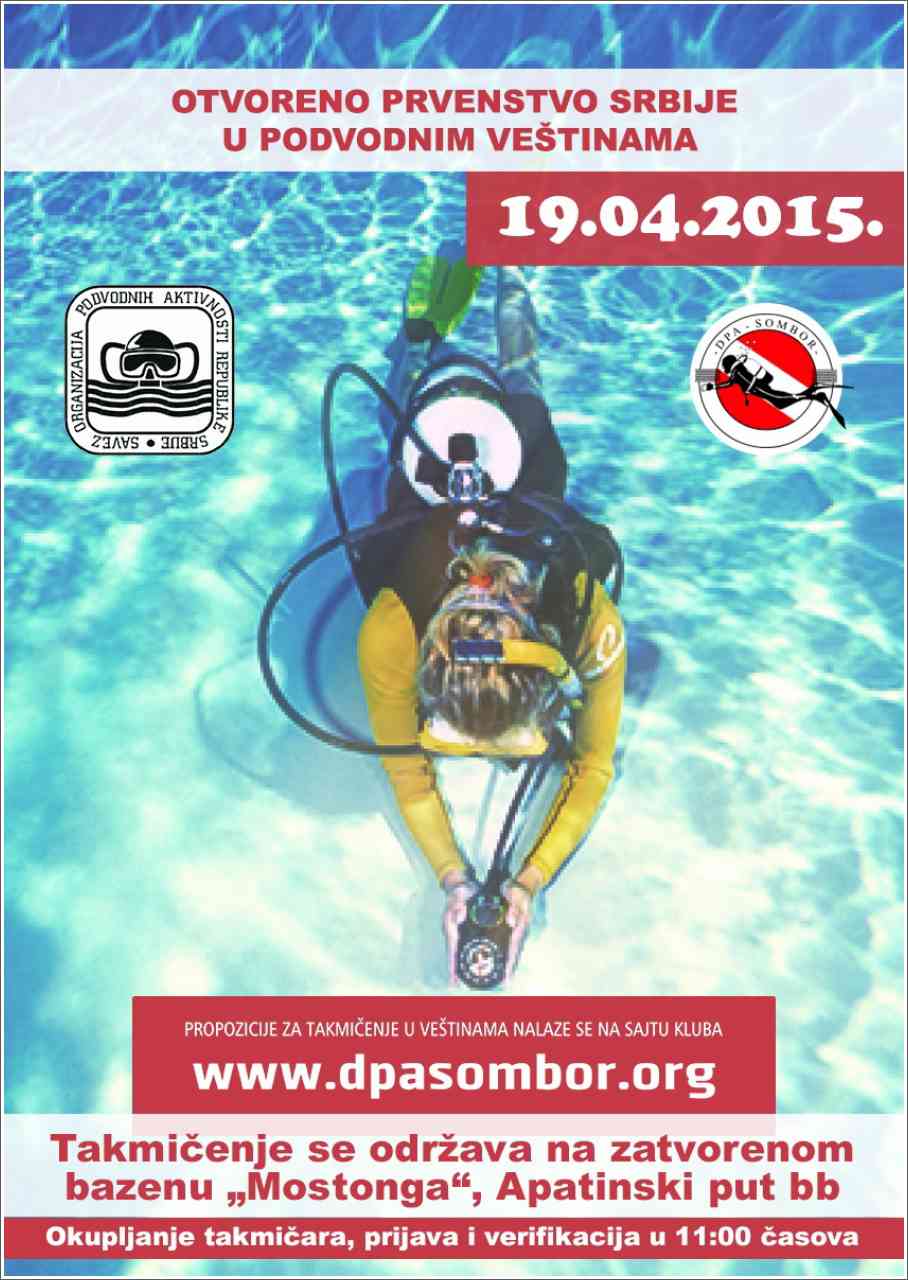 Otvoreno prvenstvo Srbije u podvodnim veštinama,  Sombor 19.04.2015