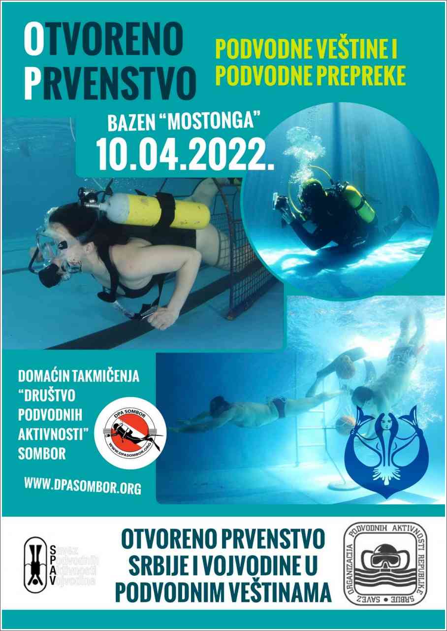 Poziv na takmičenja - Podvodne veštine - Sombor, 10.04.2022